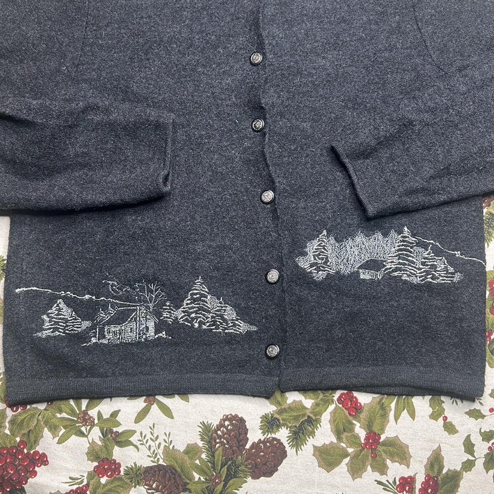 Woolrich Button Up Jacket With Embroidered Villag… - image 3